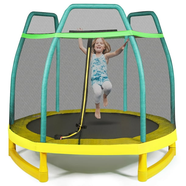 Details about   6FT8FT Kids Trampoline With Spring Cover Safety Net Jumping Pad Protection Guard